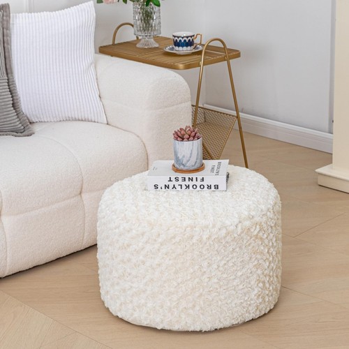 Unstuffed Pouf Ottoman Cover Handmade Footstool Ottoman Storage Solution Floo...