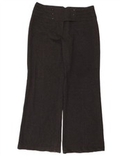 Marks & Spencer Damen Freizeithose UK 14 Große W34 L30 Grau Gefleckt BV07