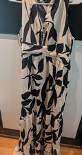 Beige/Black maxi dress, floral pattern, Size L, Shein