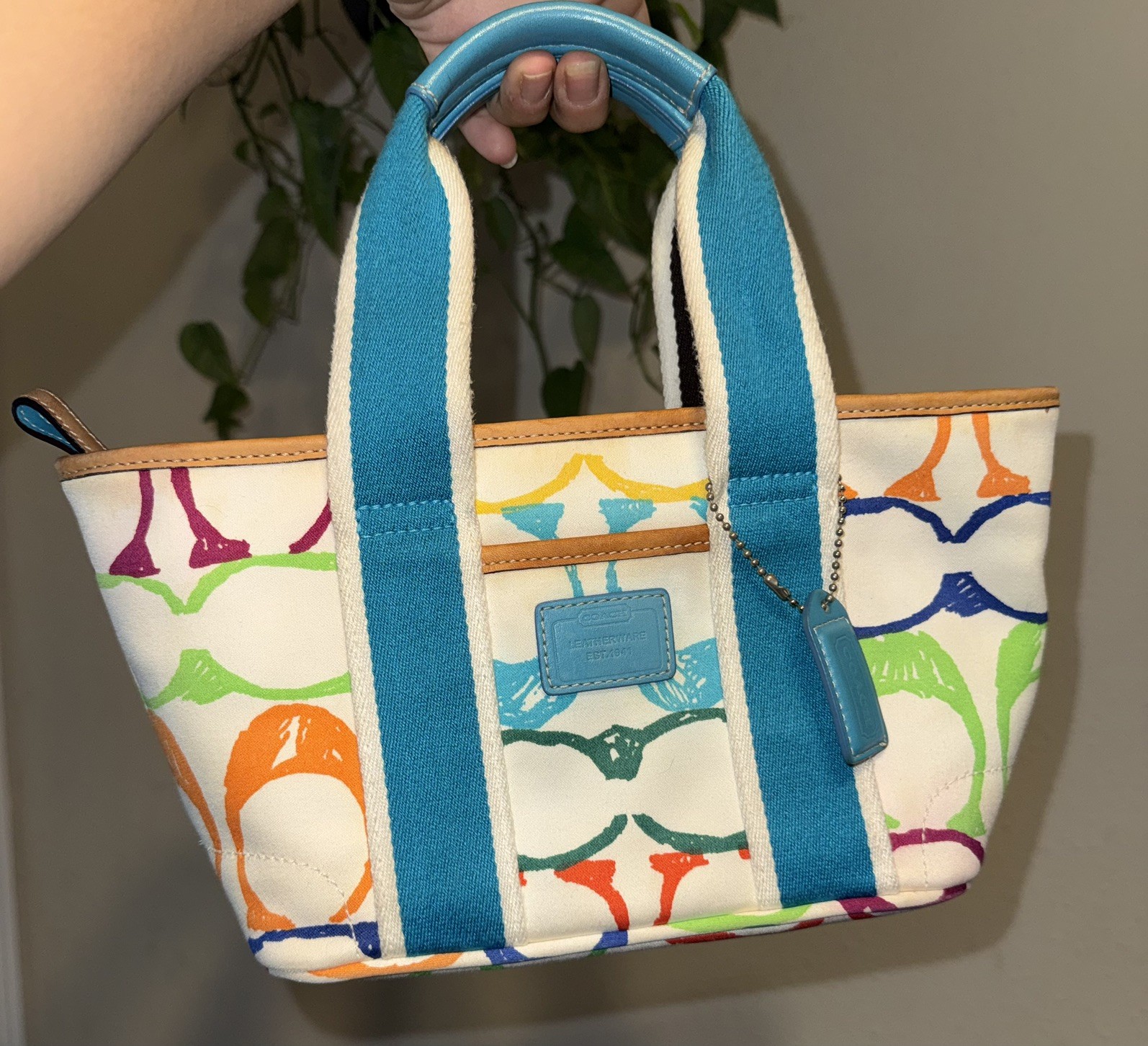 Coach 2004 Scribble Mini Hampton Tote Handbag Vin… - image 2