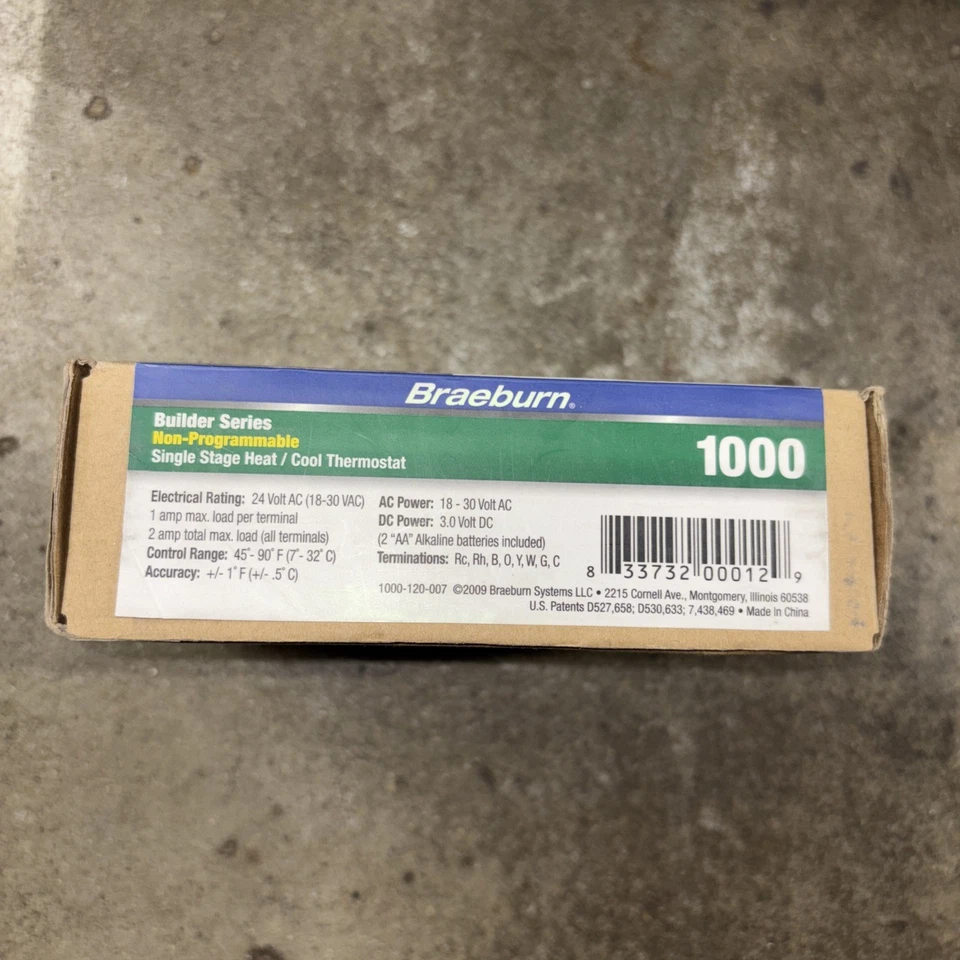 Termostato digital Braeburn modelo 1000 no programable de un solo estado calor/frío Foto 4 de 4