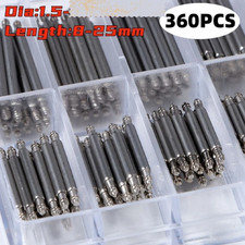 360pcs Watchmaker Watch Band Spring Bars Strap Link Pins Steel Repair