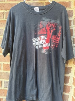 Vtg 90s Jesus All Hell Broke Loose Faded Shirt XL God Grunge Biker USA