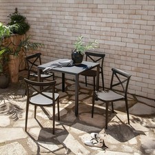 4X BIRK Master NewCafe Bistro Garden Patio Polypropylene Stackable Dining Chairs