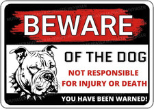 Beware of the Dog Pitbull You Have Been Warned Aluminum Metal Tin Signs Outdoor