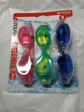 Dolfino 3 pack youth 7+ swim goggles