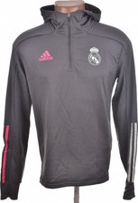 REAL MADRID 2020/2021 FOOTBALL 1/4 ZIP HOODED TOP ADIDAS SIZE S ADULT