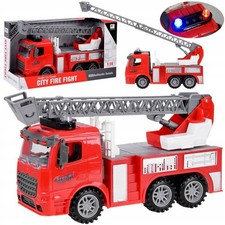 Large Fire Engine Ladder Sound Lights Friction Power Toy 3+