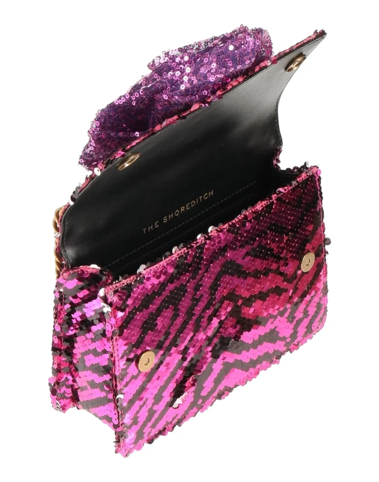 RRP€325 KURT GEIGER Sequins Flap Shoulder Bag Eagle Head Flower Chain Strap - Image 3 of 4