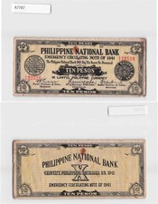 *Philippines Cebu Guerrilla Currency 10 Pesos 1941 Banknote[A7787]8a9