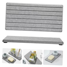 2PCS Instant Dry Diatomite Stone Counter Makeup Tray Organizer, Fast Light Gray
