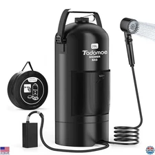 5 Gal Solar Heated Camping Shower Bag with Pump & Head - Portable Outdoor Shower