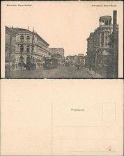 Postcard Warschau Warszawa Neue WeltStraße - Nowy-Zjazd 1915
