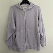 Aerie Wonder Full Zip Textured Hoodie light lavender oversized size M -READ-
