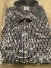 New Men  s Brooks Brothers Button Front Oxford Shirt Plaid 17 36 37