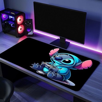 40*90cm1pc Stitch Gamer Mouse Pad-Large Non-Slip Rubber Base,Washable Desk M