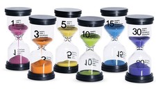 Sand Timer 6 Colors Hourglass 1/3/5/10/15/30 Minutes 1/3/5/10/15/30, Rainbow