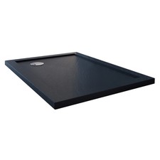 RECEVEUR PLATEAU BAC DOUCHE 80X80 CM ANTHRACITE PIERRE ACRYLIQUE CARRE ANGLE