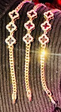 Four-Leaf Clover Red Or Black Stone Gold Plated New Beautiful Bracelets