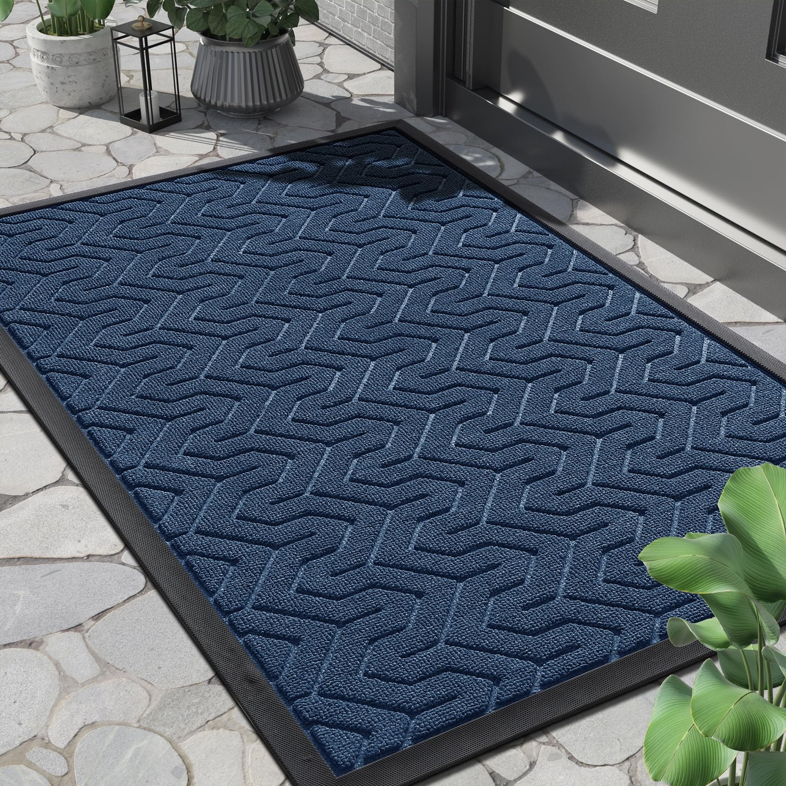 Heavy Duty Waterproof Front Door Mat for Indoor and Outdoor Entrance Welcome