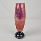 Cristallerie Murano Vase Blown Iridescent Pink Glass Art Deco Boho Italy Vintage