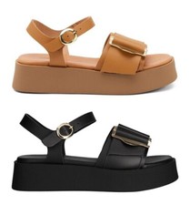 FRAU 89P4 P/E scarpe donna sandali zeppa pelle decollete decolte tacco cinturino