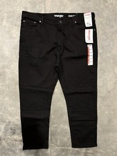 NWT Wrangler Regular Fit Black Denim Jeans Pants Mens Sz 42X30 Stretch