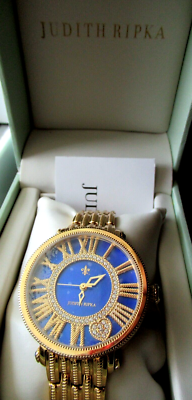 Judith Ripka New Gold-tone Stainless Steel Blue London Watch  display picture 2