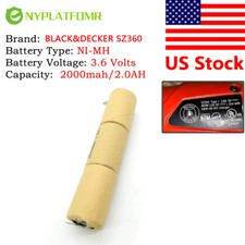 4/5 SC 2000mAh For Black Decker 3.6V Ni-MH Battery Pack SZ360 Type 1