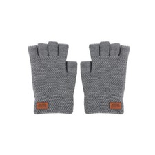 Thermal Fingerless Gloves Mens Womens Knitted Warm Winter Half Finger Mittens UK