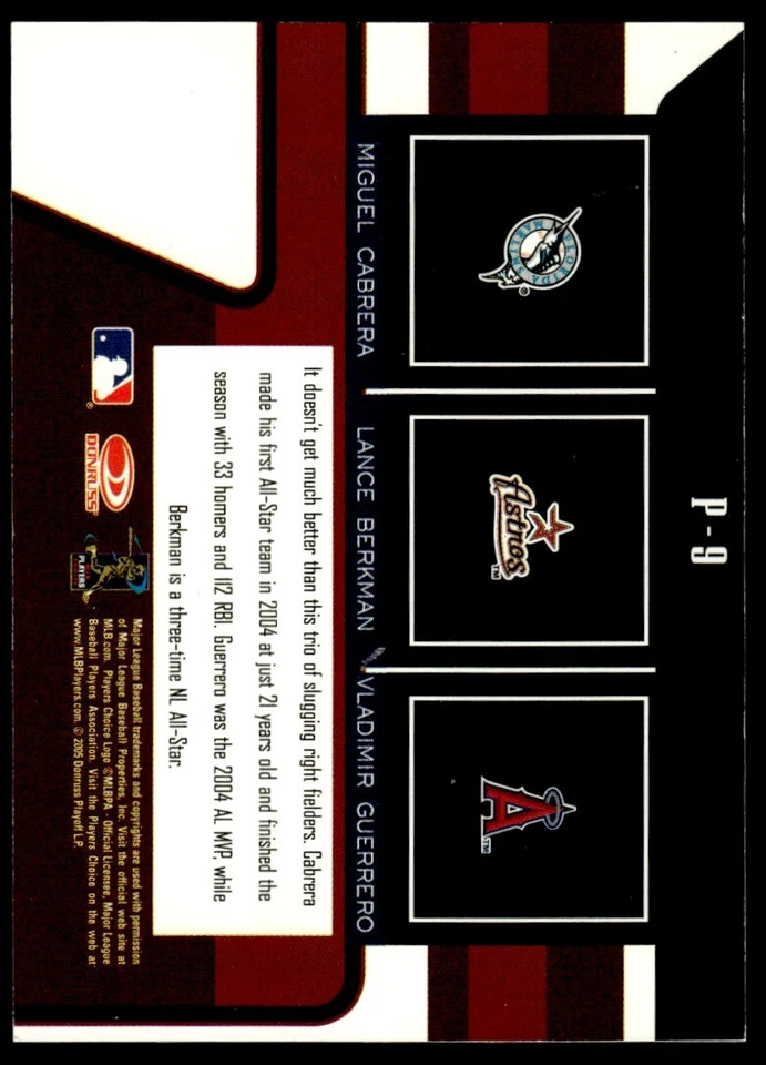 2005 Donruss Throwback Threads Dynasty Beckett/Cabrera/Lowell - Image 2 of 2