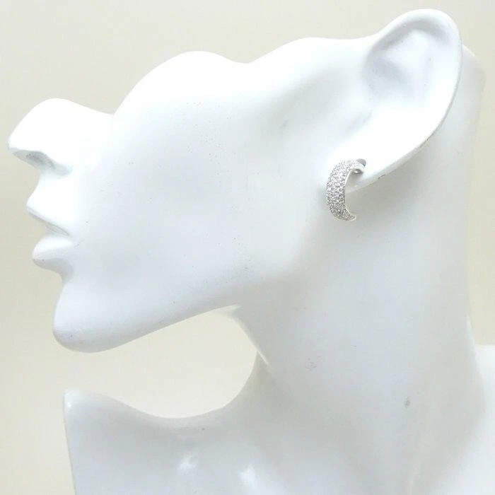 Swarovski Mezzo Cerchio Orecchini Trasparente Placcato Argento 16.8mm x 6.1mm - Immagine 2 di 4