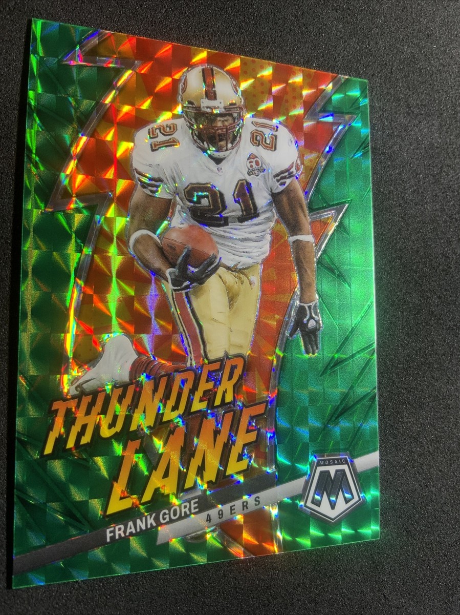 2023 Panini Mosaic Frank Gore Thunder Lane Green Prizm San