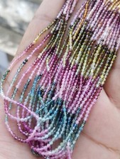 AAA Natural Multi Tourmaline faceted Rondelle 2x2mm Gemstone Beads 13 Inch Long