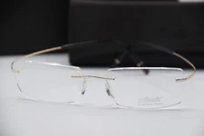 NEW SILHOUETTE 5539 IZ 8080 GOLD BLACK RIMLESS AUTHENTIC FRAMES EYEGLASSES 54-19