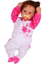 Baby Anzug Hemdchen und Hose Erstlingsset in weiß pink mit Sternen