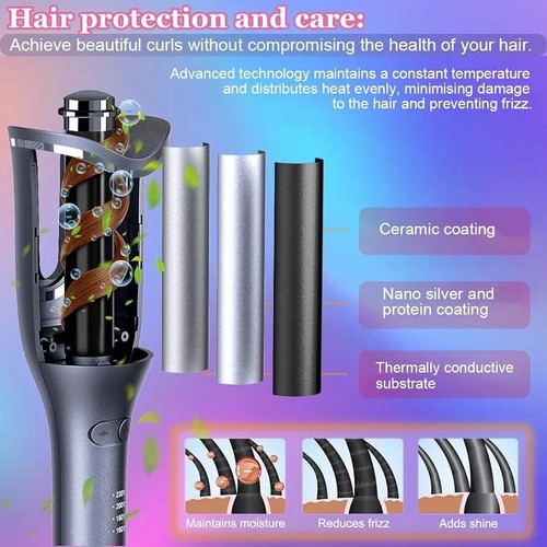 Hair Curler, Curling Wand, Curling Tongs, 4 Speed Adjustable Temperature - Picture 10 of 12
