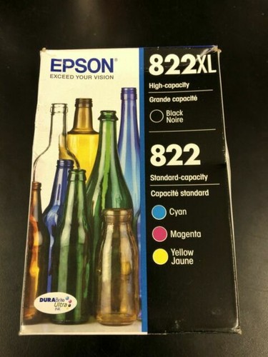 NEW - Genuine Epson 822XL Black & 822 Color C/Y/M Ink Cartridge Exp 2025 - Photo 1 sur 1