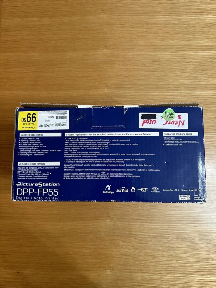Sony Digital Photo Printer Picture Station DPP-FP55 NEW Open Box - Image 2 of 4