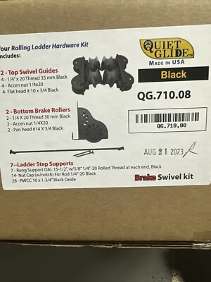 Rolling Hook Ladder Hardware Kit with Brake Wheels 88QG7090