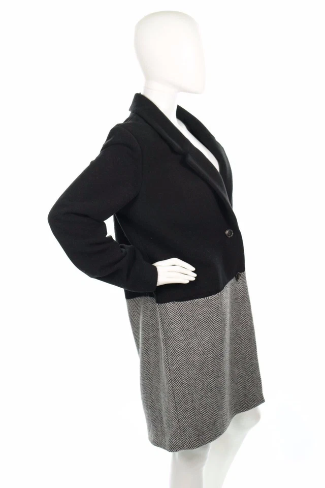 Abrigo de invierno para mujer Clique Couture diseño negro/gris mezcla de lana talla grande Foto 2 de 4