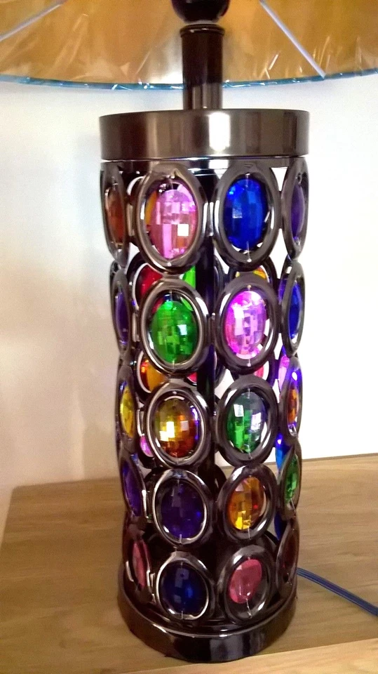  Lámparas Turcas Marroquíes Vidrio Color Joyas Metal Morroquí Mesa Lámpara  Foto 4 de 4