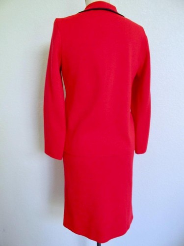 Vintage 60s 70s Wool Knit Skirt Suit XS 2 Red Gray Pencil Skirt Mod Butte Knit? - Picture 10 of 15