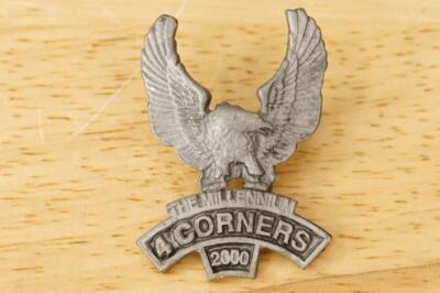 Vintage Metal Harley Davidson Motorcycle Rally Pin 4 Corners 2000 Millennium