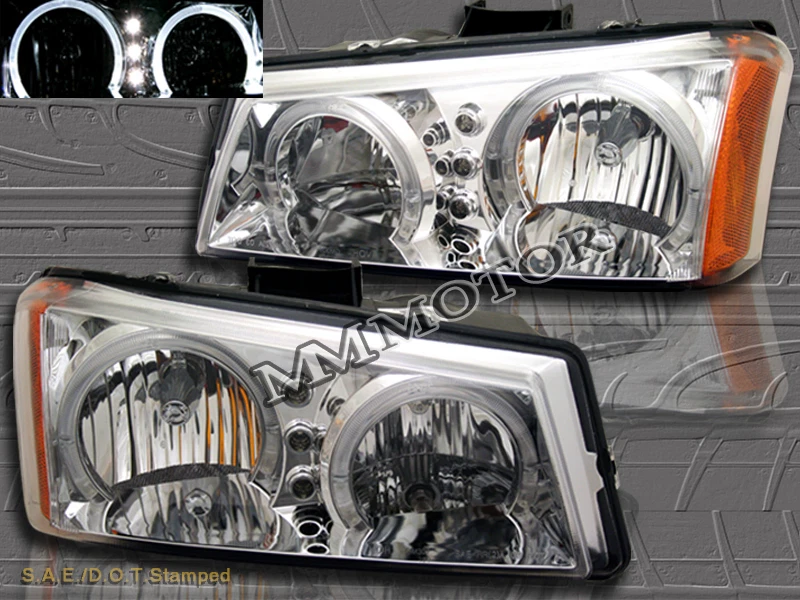 03-06 FAROS DE CRISTAL LED CHEVY SILVERADO / HALO AVALANCHA + LUCES DE PARACHOQUES Foto 2 de 4