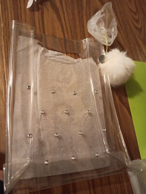  Clear Pouch COSMETIC Case Makeup BAG  Vintage Cat Symbol Puffball New