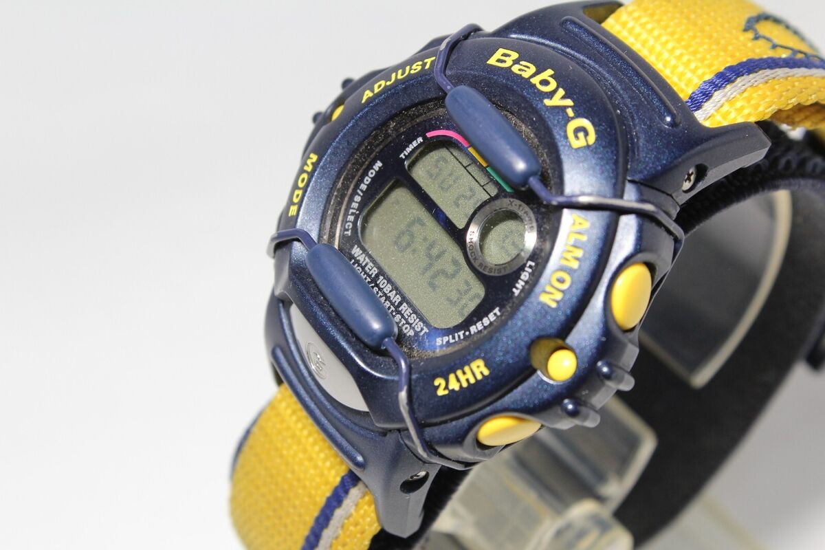 CASIO vintage Baby-G BGX-100 Blue Yellow shock resistant CASIO vintage Baby-G BGX-100 Blue Yellow shock resistant