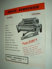 Prospectus Presse Carroy Giraudon Vierzon Tracteur brochure tractor traktor 