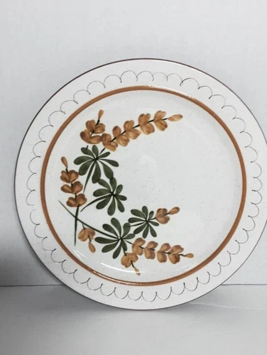 lot of 2 Vintage Stangl Hand Painted Golden Blossom 10" Dinner Plate a405