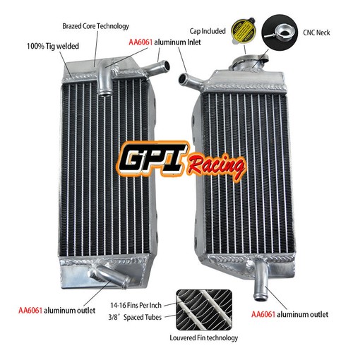 Radiador De Aluminio (izquierdo O Derecho) Para Honda CRF450R De Los Años 2005 A 2008, Nuevo, Marca GPI